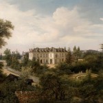 Edouard HOSTEIN (Pléhédel 1804 – Paris 1889) Vue de château, 1853 Huile sur toile signée en bas à droite et datée 1853 66,3 x 100 cm